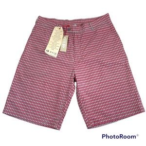 NWT BAIK red and gray Batik print short (handmade in Bali) Size L